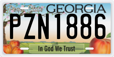 GA license plate PZN1886