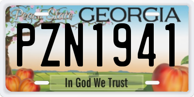 GA license plate PZN1941