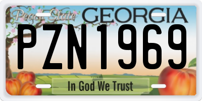 GA license plate PZN1969