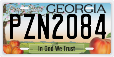 GA license plate PZN2084