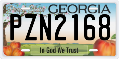 GA license plate PZN2168
