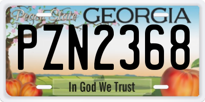 GA license plate PZN2368