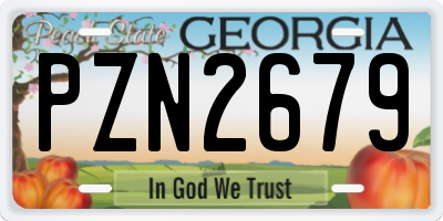 GA license plate PZN2679