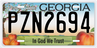 GA license plate PZN2694
