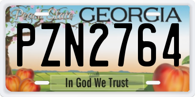 GA license plate PZN2764