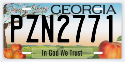 GA license plate PZN2771
