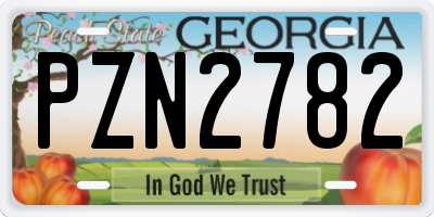 GA license plate PZN2782