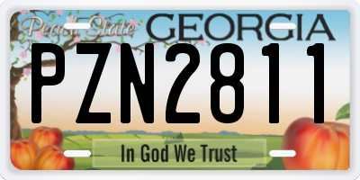 GA license plate PZN2811