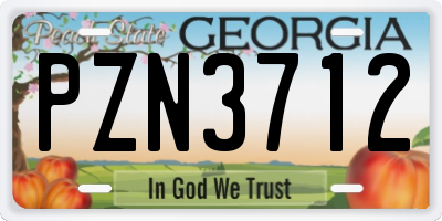 GA license plate PZN3712