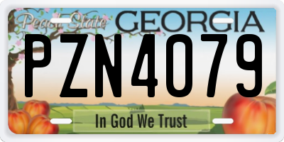 GA license plate PZN4079