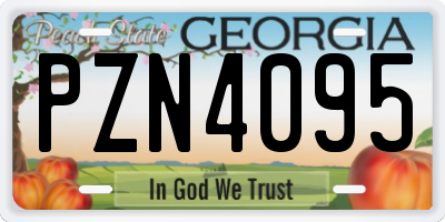 GA license plate PZN4095