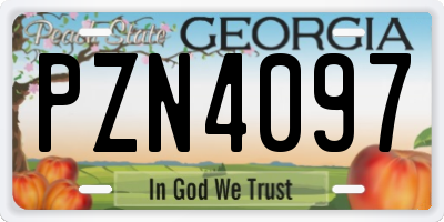 GA license plate PZN4097