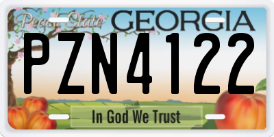 GA license plate PZN4122