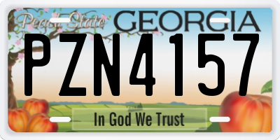 GA license plate PZN4157