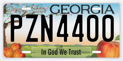 GA license plate PZN4400