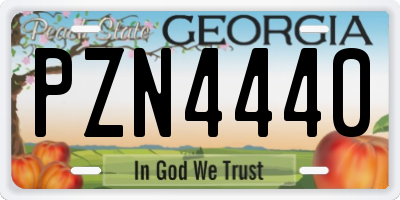 GA license plate PZN4440
