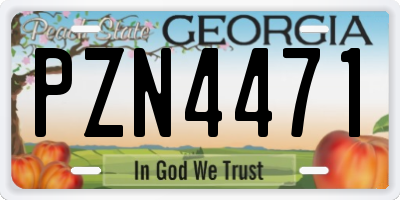 GA license plate PZN4471