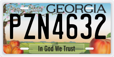 GA license plate PZN4632