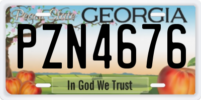 GA license plate PZN4676