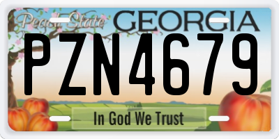 GA license plate PZN4679