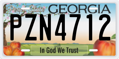 GA license plate PZN4712
