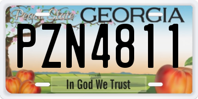 GA license plate PZN4811