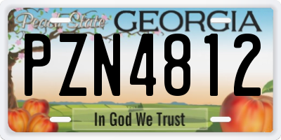 GA license plate PZN4812