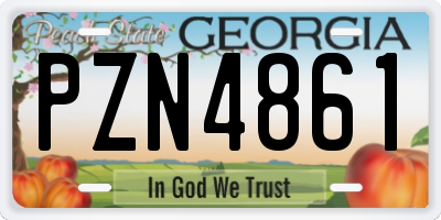 GA license plate PZN4861