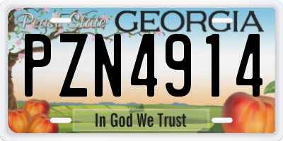 GA license plate PZN4914