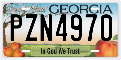GA license plate PZN4970
