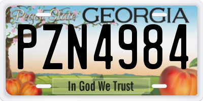 GA license plate PZN4984