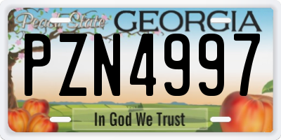 GA license plate PZN4997