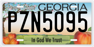 GA license plate PZN5095