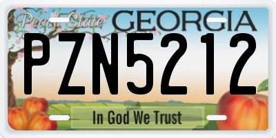 GA license plate PZN5212