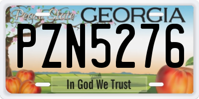 GA license plate PZN5276