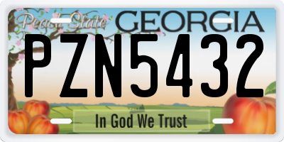 GA license plate PZN5432