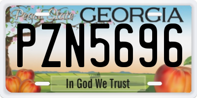 GA license plate PZN5696