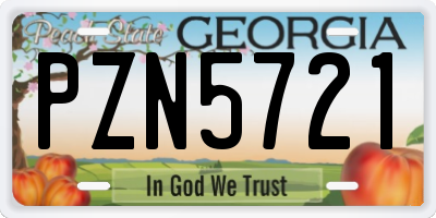 GA license plate PZN5721