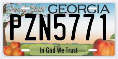 GA license plate PZN5771