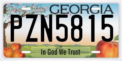 GA license plate PZN5815