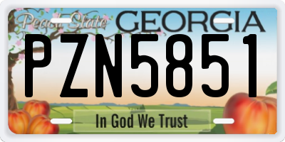 GA license plate PZN5851