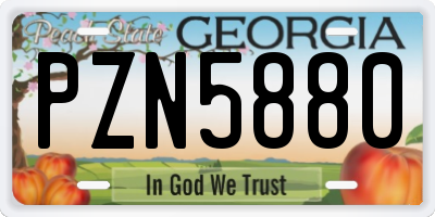 GA license plate PZN5880