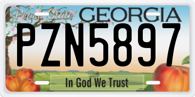 GA license plate PZN5897