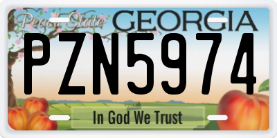 GA license plate PZN5974