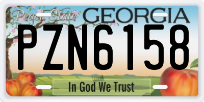 GA license plate PZN6158