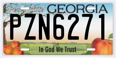 GA license plate PZN6271