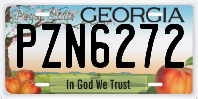 GA license plate PZN6272