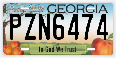 GA license plate PZN6474