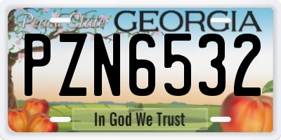 GA license plate PZN6532
