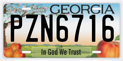 GA license plate PZN6716
